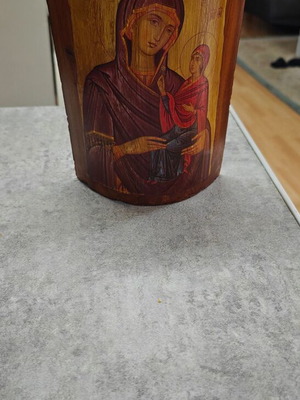 Handmade wooden curved icon new 100%