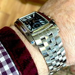 Longines χρονογράφος ανδρικός ατσάλινος σαν καινούργιος, μαύρο και ασημί