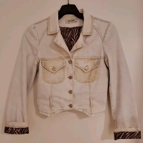 On Line gold cardigan used, size S/M