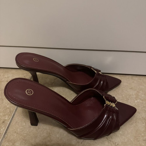 Mules new, summer heel, brown and red, size 37