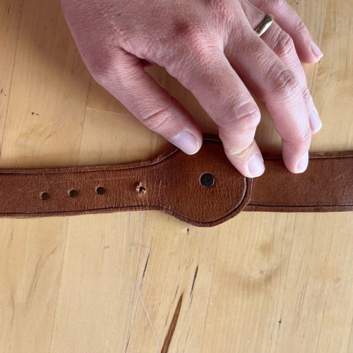 Camel leather belt used, size 75