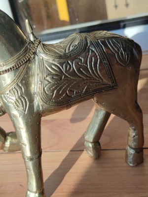 Vintage Indian Bronze Horse decoration used, 20cm height