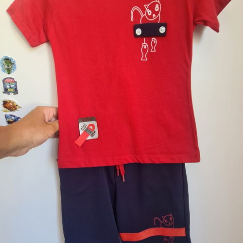 Boys' summer set, new, red and blue