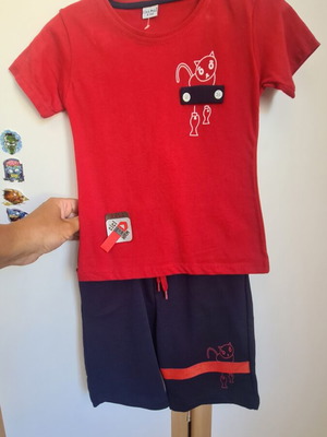 Boys' summer set, new, red and blue