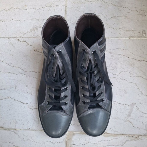 Hogan Rebel leather boots like new, black and gray