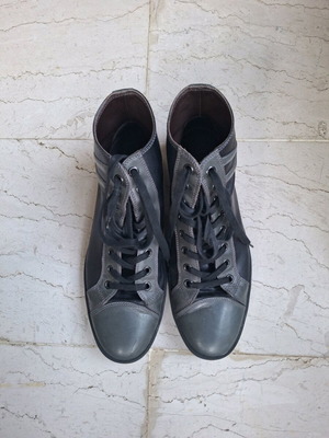 Hogan Rebel leather boots like new, black and gray