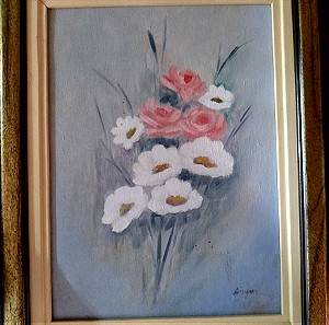 Πίνακας ζωγραφικής μικρός, θέμα λουλούδια