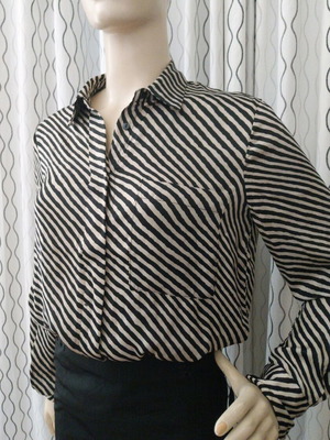 Mango satin shirt with diagonal stripes, like new, size M