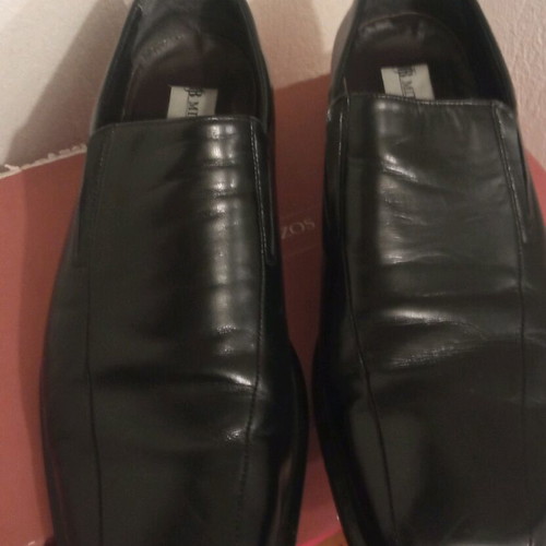 JB Bournazos men's leather moccasins size 43.5 like new, black