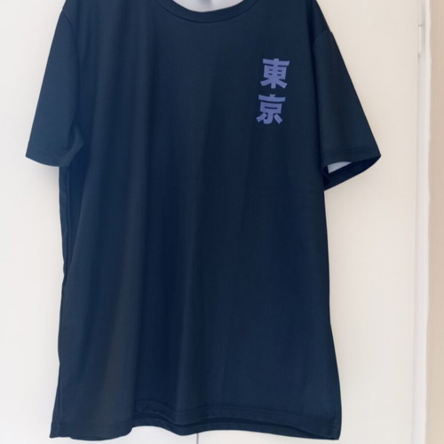 Black synthetic T-shirt XL with graphic design