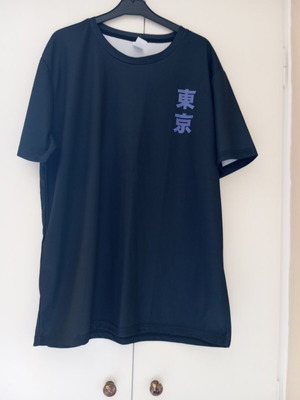 Black synthetic T-shirt XL with graphic design