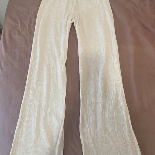 Zara straight-leg pants, cream, XS