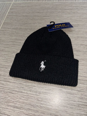 Ralph Lauren Beanie Black New With Tags One Size