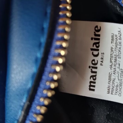 Marie Claire bag blue new with leather strap and gold detail