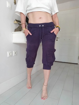 Women's cargo bermuda shorts like new, size S/M, dark blue
