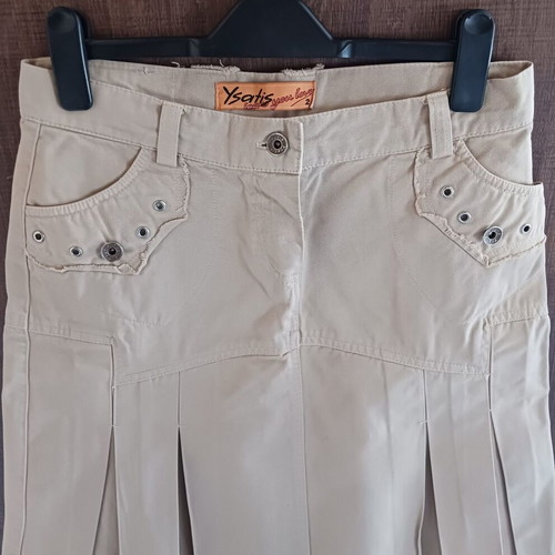 Ysatis skirt beige like new, size M 38 10, 100% cotton