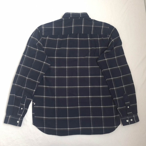 No Nationality men's flannel shirt size L used, blue, checked, thick