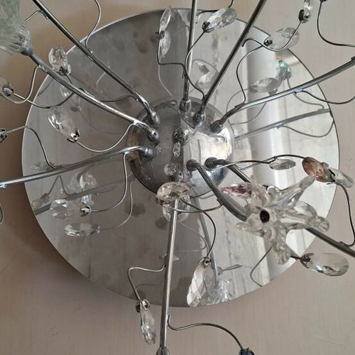 Ceiling lamp with multicolored Swarovski crystals used