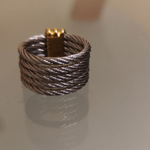 Silver ring with gold detail stainless steel size 10 new