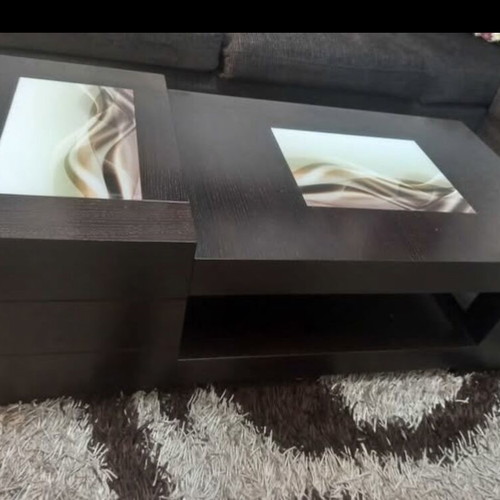 Corner sofa set used with two stools and coffee table with storage