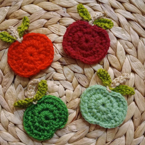 Handmade crocheted apple keychain new in various colors