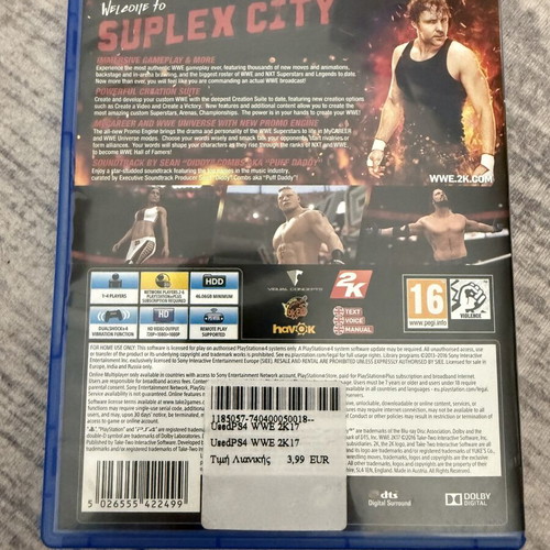 WWE 2K17 PS4 game like new