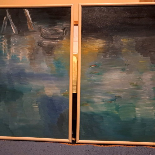 Oil paintings 2 pieces Eleni Giakali 73x53 cm