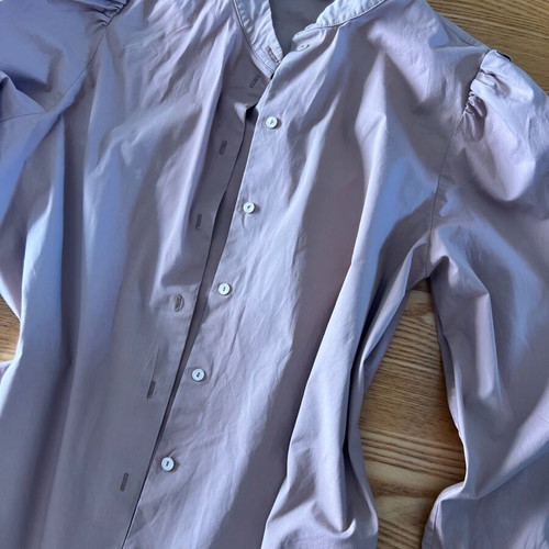 Massimo Dutti women's shirt with puff sleeves size L used, color faded