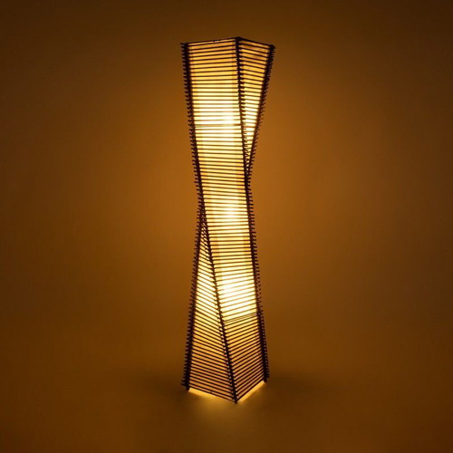 Globostar Boho floor lamp with 2 x E27 sockets like new, brown and beige