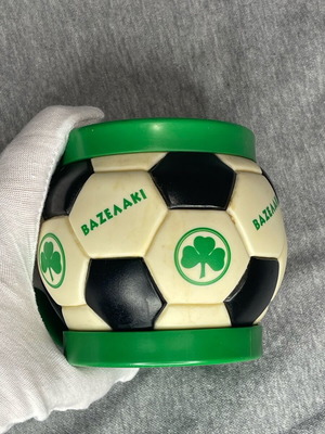 Plastic Vazelaki mug with clover 1970s like new