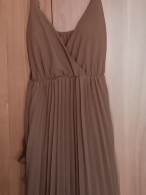 Brown dress small size, like new, 130 cm length, 100% polyester