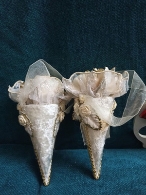 Christmas ornaments velvet with embroidery romantic style new