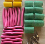 Hair rollers used, all together