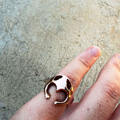 Zodiac Series Taurus Ring Size 56 EU Copper Polished