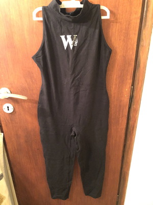 Athletic one-piece jumpsuit L black sleeveless cotton short new