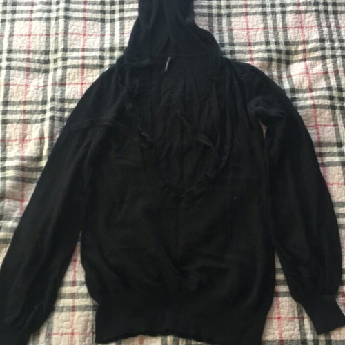Naf Naf women's sweater with hood and deep neckline like new, black, size M