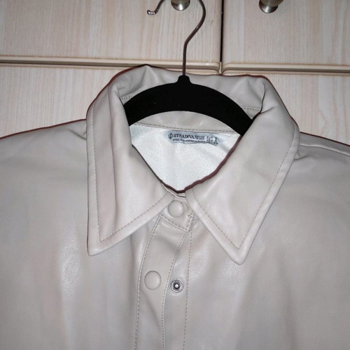 Leather shirt new beige, size S
