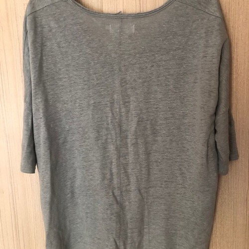 Natchy cotton V neck T-shirt used, turquoise, size L/XL, 3/4 sleeve