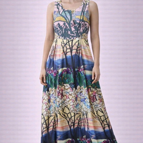 Long colorful Molly Bracken dress like new, size M