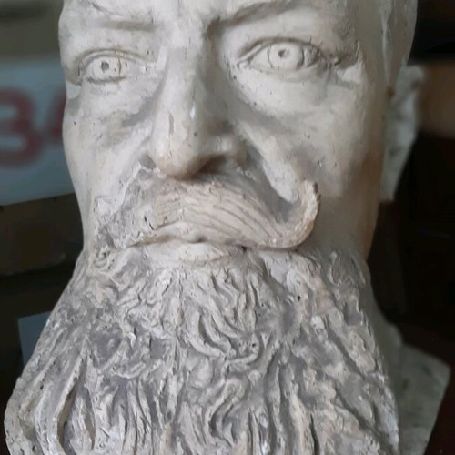 Nikolas plaster sculpture used, bearded man's bust