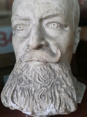 Nikolas plaster sculpture used, bearded man's bust