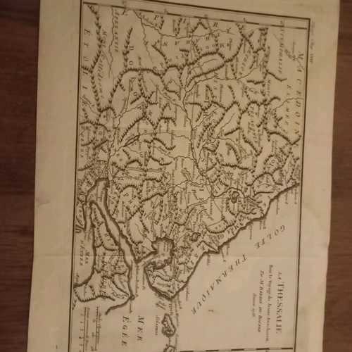 Thessaly map collectible 1788 used in excellent condition