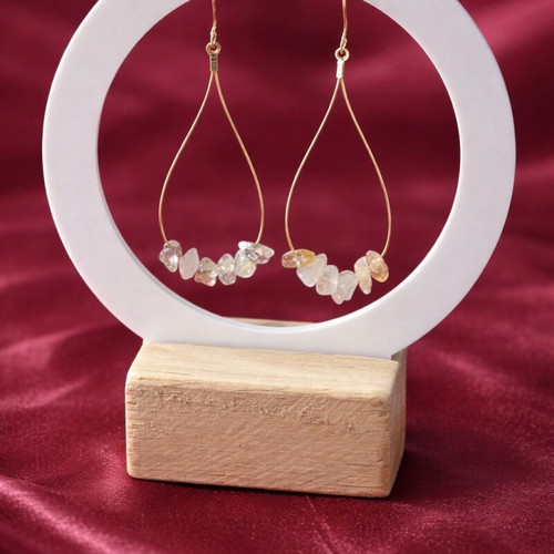 Citrine earrings new, yellow and gold