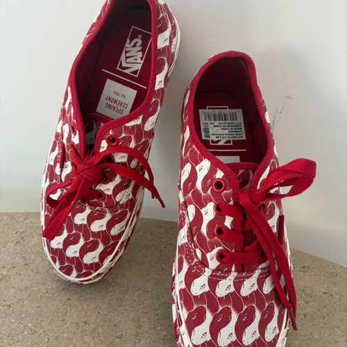 Vans x Opening Ceremony limited edition red and white sneakers size 37