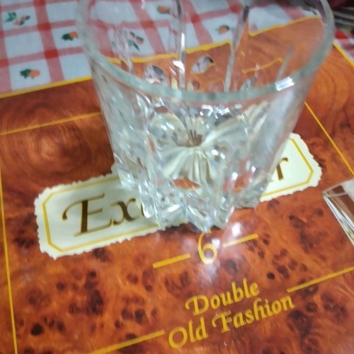 Whiskey glasses used, set of 5 (1 broken), Italian origin