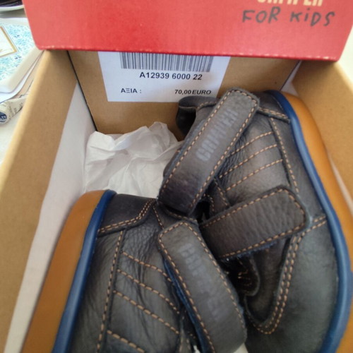 Camper kids shoes size 22 like new, gray and blue
