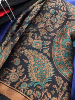Square scarf lachouri type polyester silk-like