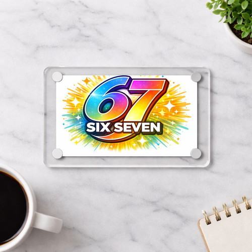 Acrylic fridge magnet Six Seven new, Gen Alpha meme