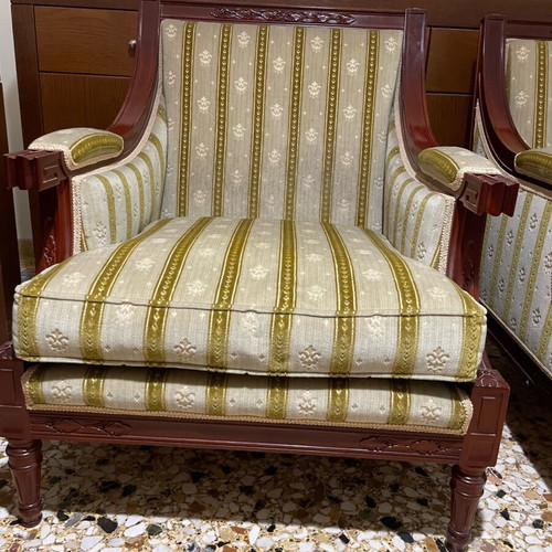 Saridis armchairs pair used, vintage classic style