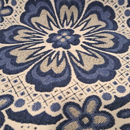 Armchair Throw Like New White with Blue Patterns 160x200 cm